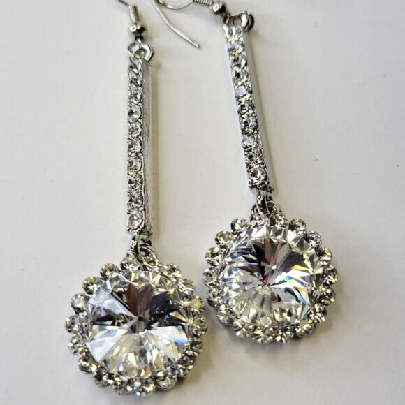 Crystal Chandelier Earrings Crystal Drop Long Earrings - Picture 1 of 13